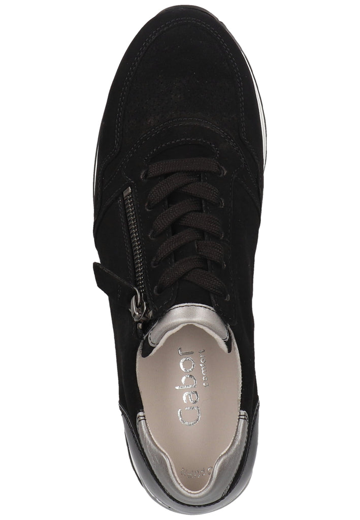 Gabor Sneaker Veloursleder Schwarz/Grau - surf4shoes