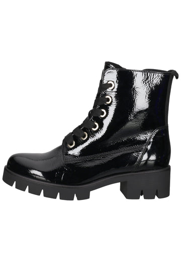 Gabor Stiefelette Leder Schwarz Lack - surf4shoes