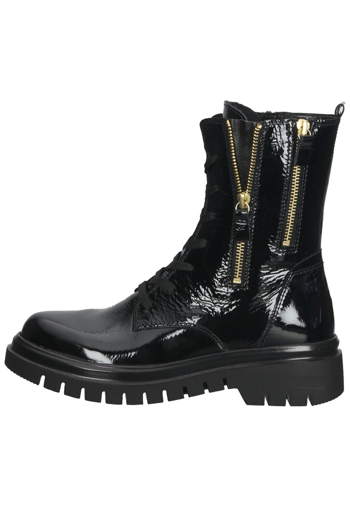Gabor Stiefelette Leder Schwarz Lack - surf4shoes