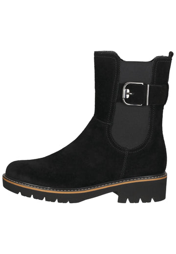 Gabor Stiefelette Veloursleder Schwarz - surf4shoes