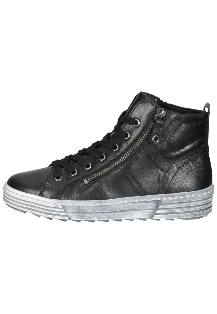 Gabor Stiefelette Glattleder Schwarz/Grau - surf4shoes