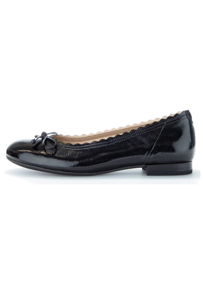 Gabor Ballerinas Leder Schwarz Lack - surf4shoes