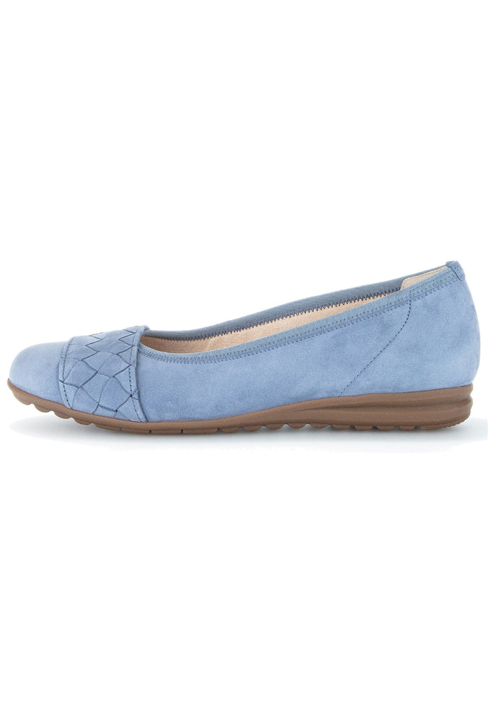Gabor Ballerinas Nubukleder Hellblau - surf4shoes