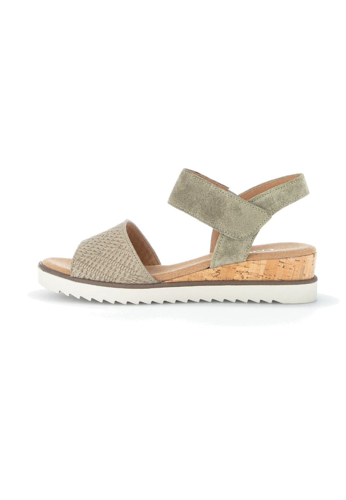 Gabor Sandalen Veloursleder Beige/Grün - surf4shoes