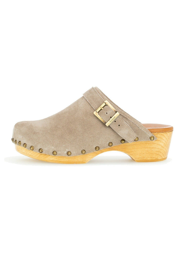 Gabor Clogs Veloursleder Beige - surf4shoes