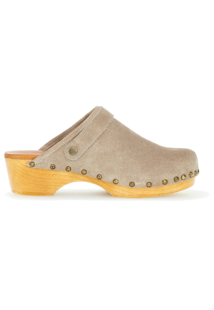Gabor Clogs Veloursleder Beige - surf4shoes