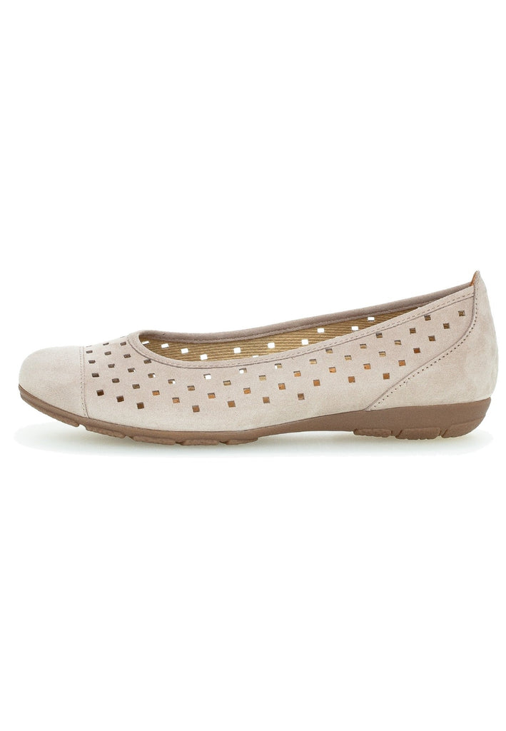Gabor Ballerinas Nubukleder Leinen - surf4shoes