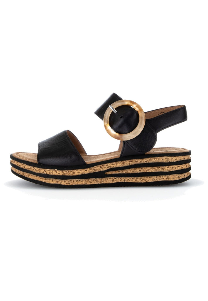Gabor Sandalen Nappaleder Schwarz - surf4shoes