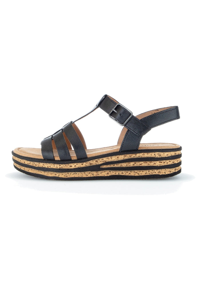 Gabor Sandalen Nubukleder Schwarz - surf4shoes