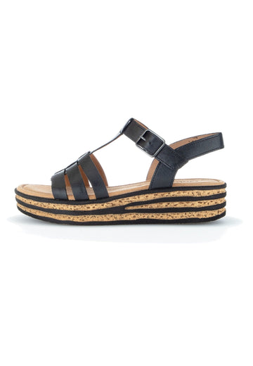 Gabor Sandalen Nubukleder Schwarz - surf4shoes