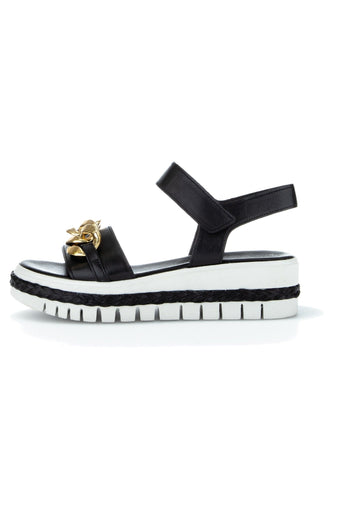 Gabor Sandalen Nappaleder Schwarz - surf4shoes
