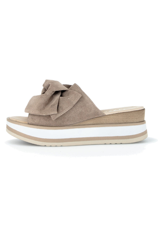 Gabor Pantoletten Veloursleder Dunkelbeige - surf4shoes