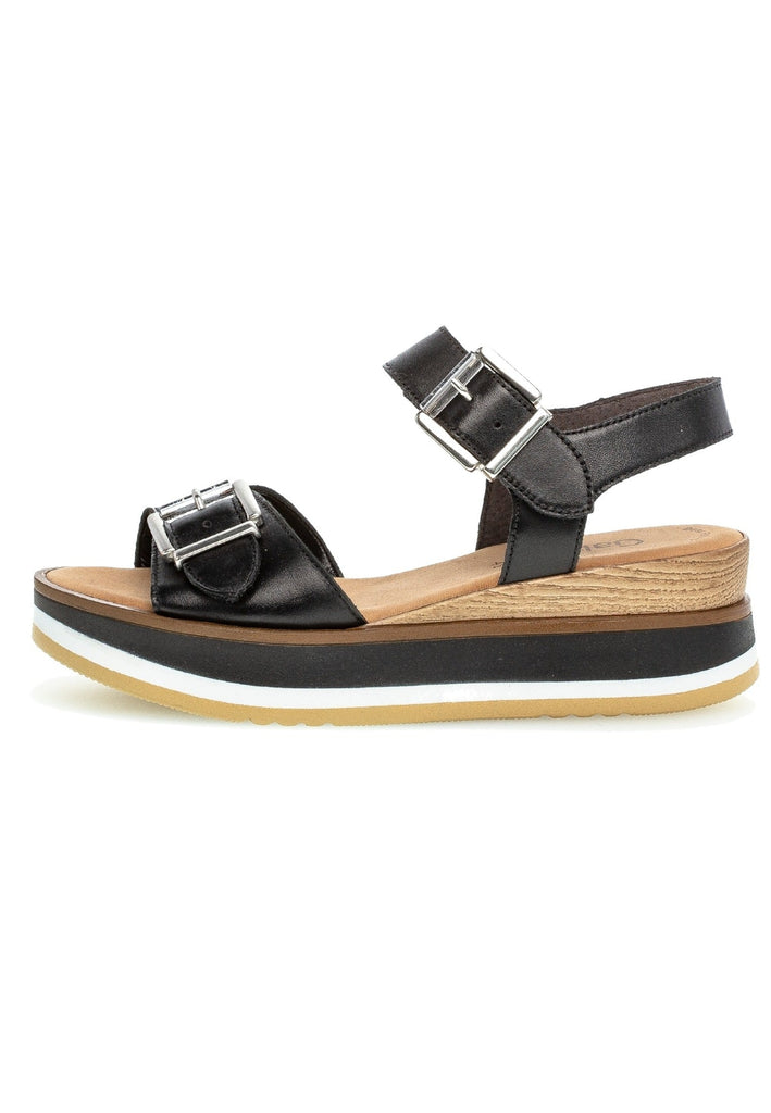 Gabor Sandalen Nappaleder Schwarz - surf4shoes