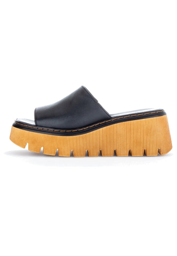 Gabor Pantoletten Nappaleder Schwarz/Braun - surf4shoes