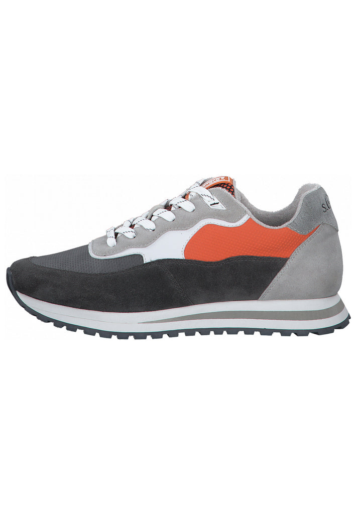 s.Oliver Sneaker Leder/Textil Grau/Orange - surf4shoes