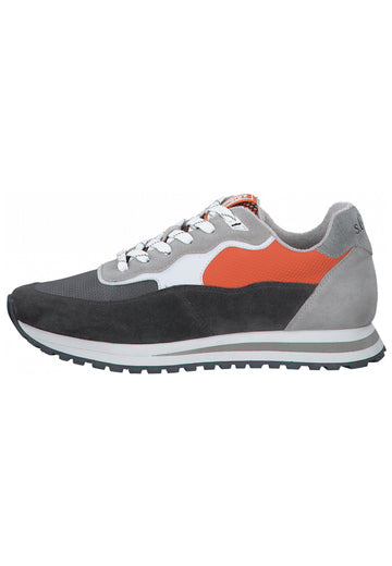 s.Oliver Sneaker Leder/Textil Grau/Orange - surf4shoes