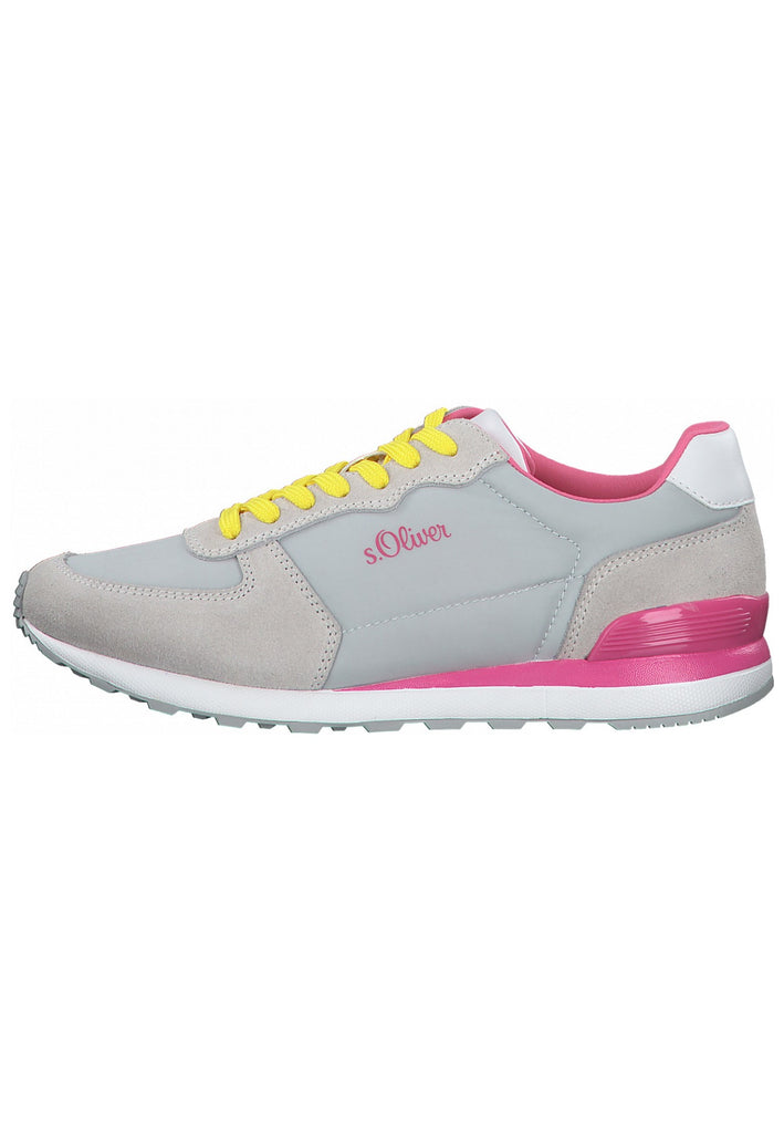 s.Oliver Sneaker Leder/Textil Grau/Pink - surf4shoes