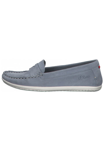 s.Oliver Slipper Leder Hellblau - surf4shoes
