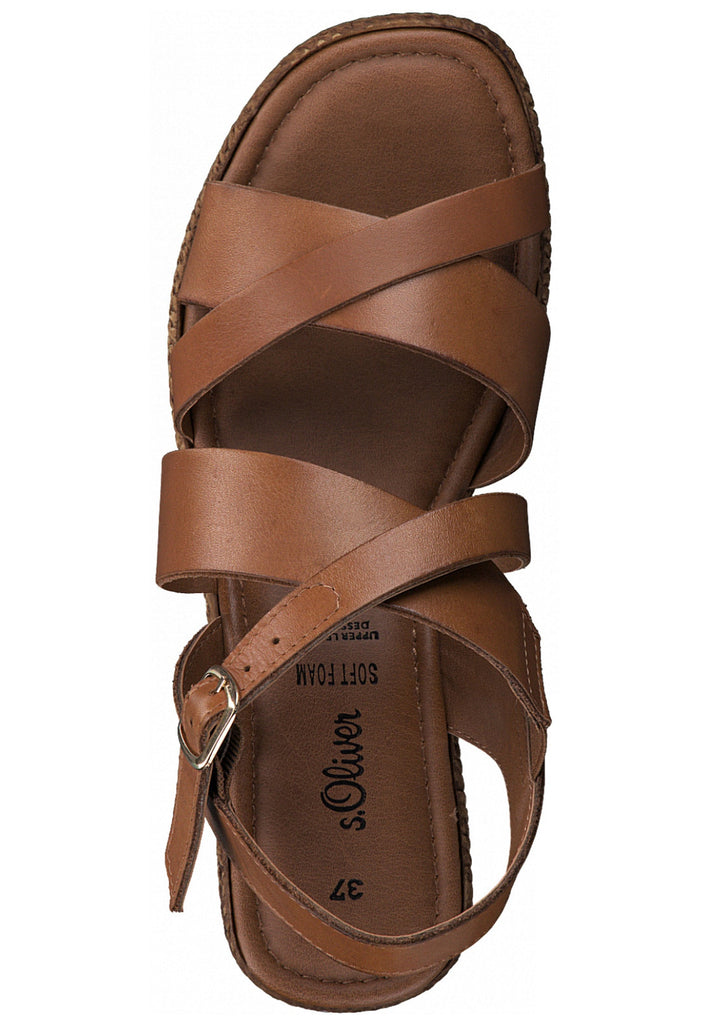 s.Oliver Sandalen Leder Cuoio - surf4shoes