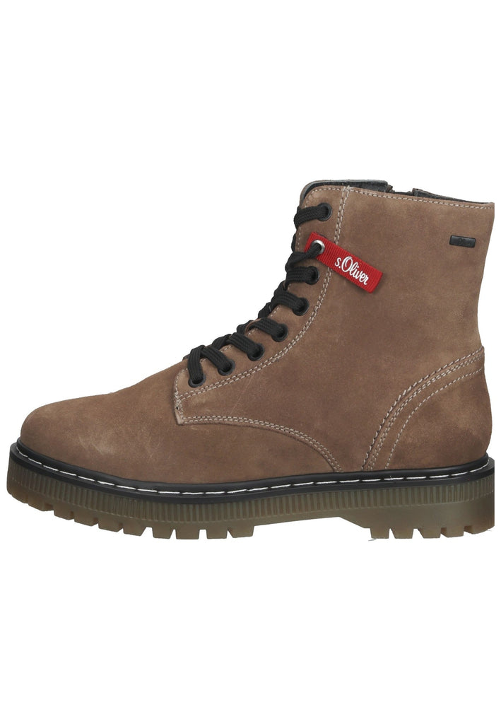 s.Oliver Stiefelette Leder Taupe - surf4shoes