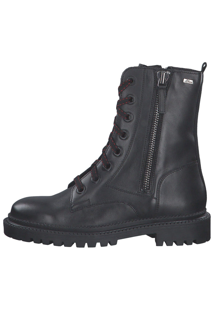s.Oliver Stiefelette Leder Schwarz - surf4shoes