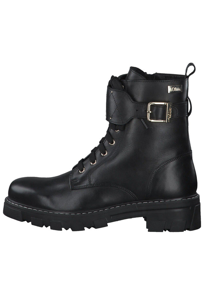 s.Oliver Stiefelette Leder Schwarz - surf4shoes