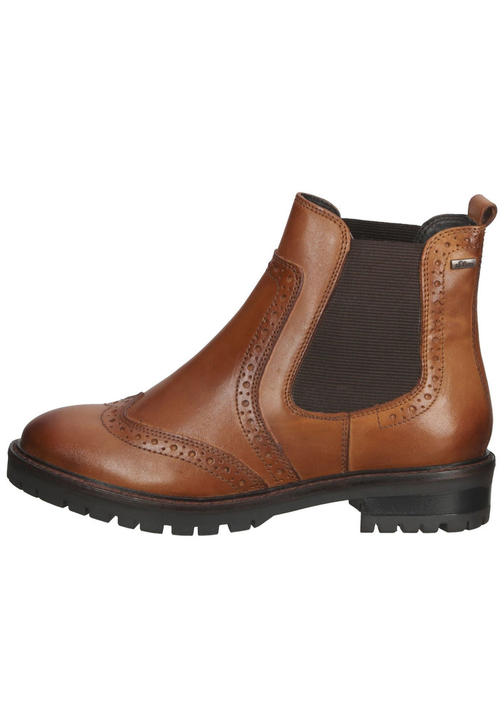 s.Oliver Stiefelette Leder Cognac - surf4shoes