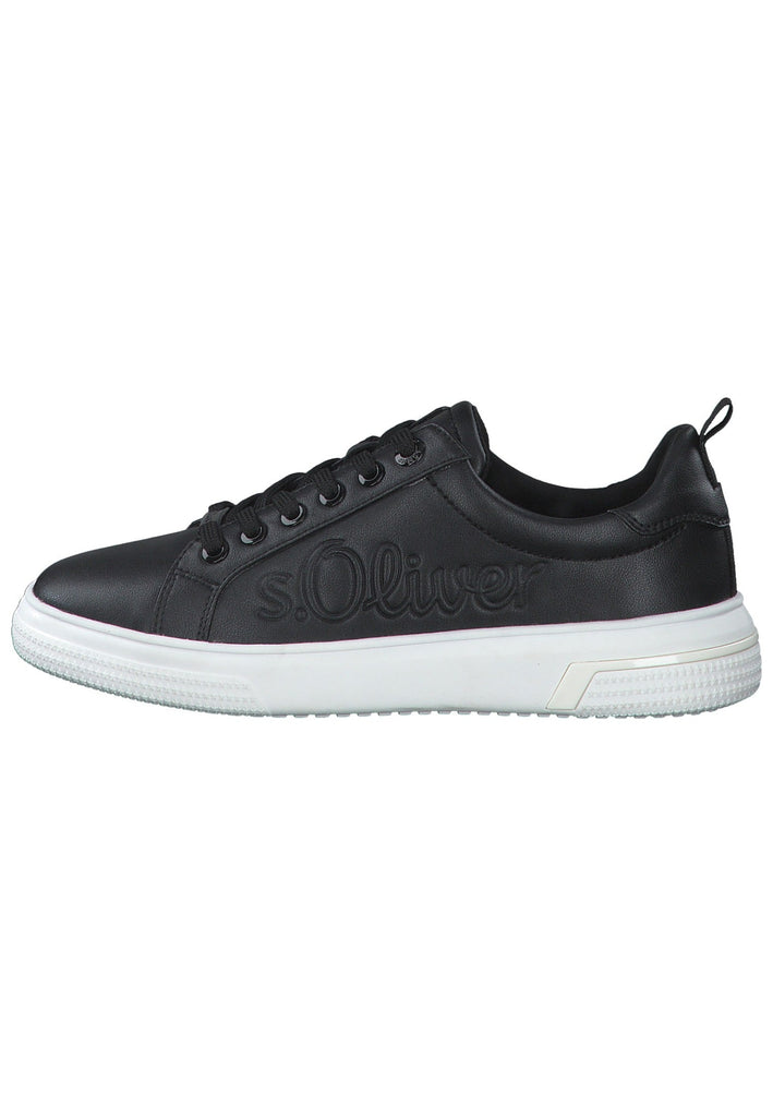 s.Oliver Sneaker Lederimitat Schwarz - surf4shoes
