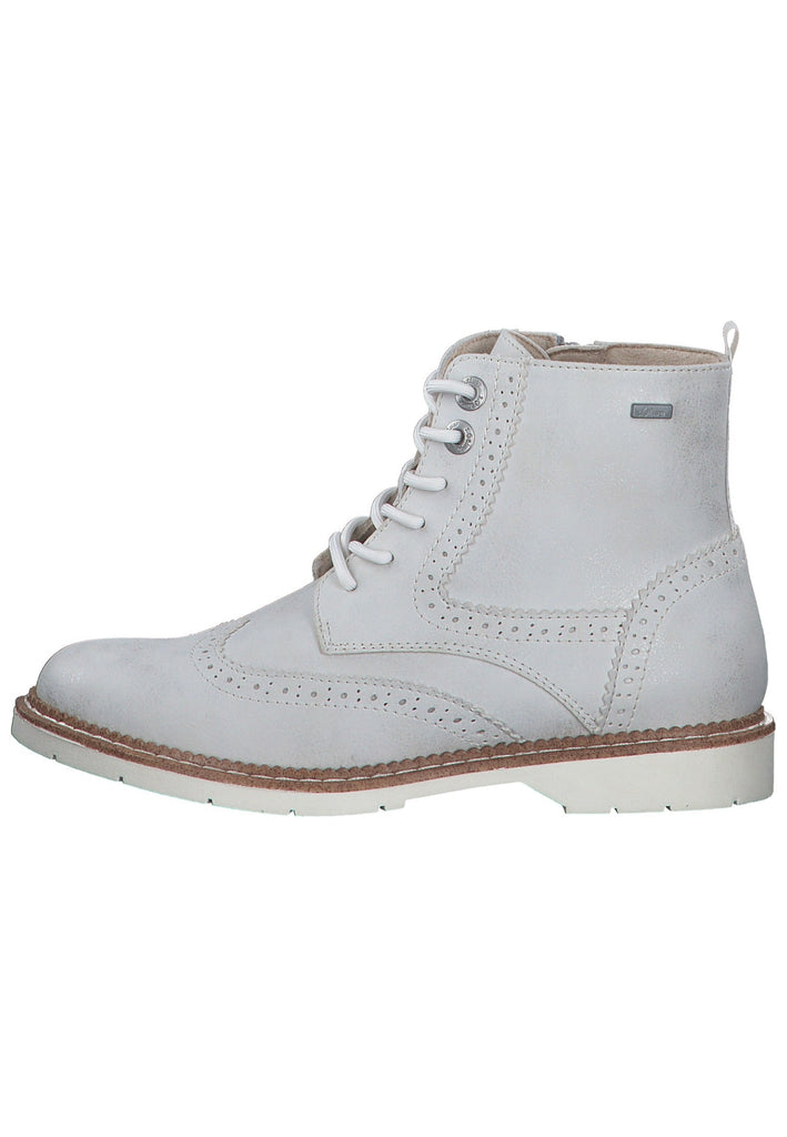 s.Oliver Stiefelette Lederimitat Weiß - surf4shoes