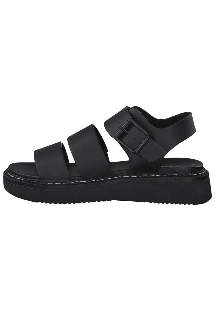s.Oliver Sandalen Lederimitat Schwarz - surf4shoes