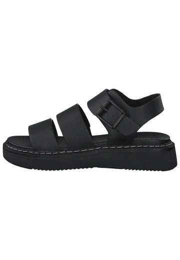 s.Oliver Sandalen Lederimitat Schwarz - surf4shoes