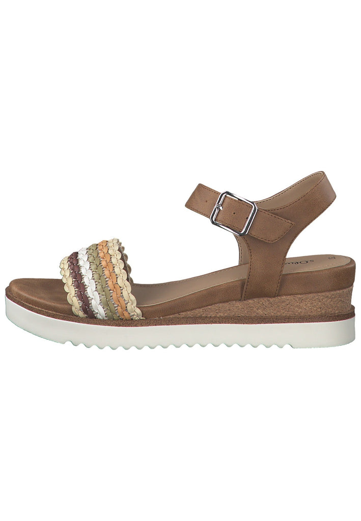 s.Oliver Sandalen Lederimitat Cognac - surf4shoes