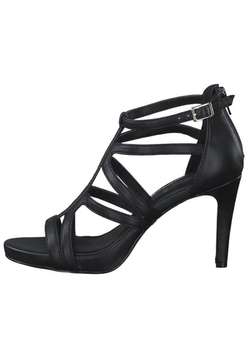 s.Oliver Sandalen Lederimitat Schwarz - surf4shoes