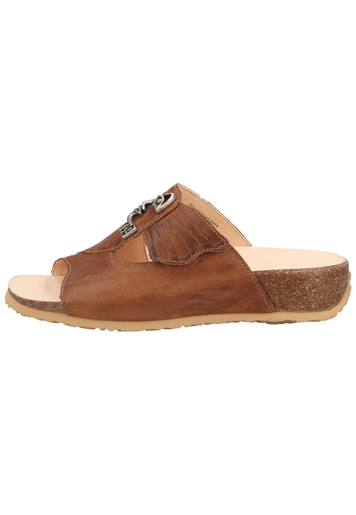 Think! Pantoletten Glattleder Braun - surf4shoes