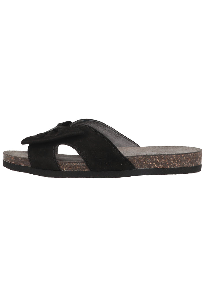 Think! Pantoletten Nubukleder Schwarz - surf4shoes