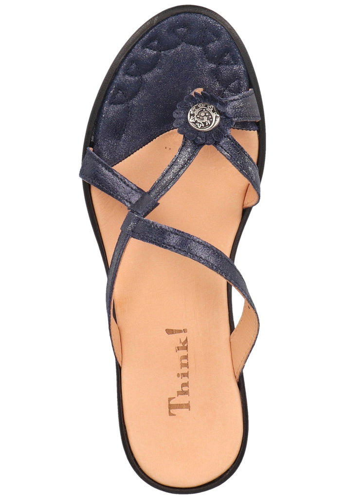 Think! Zehensteg Leder Dunkelblau - surf4shoes