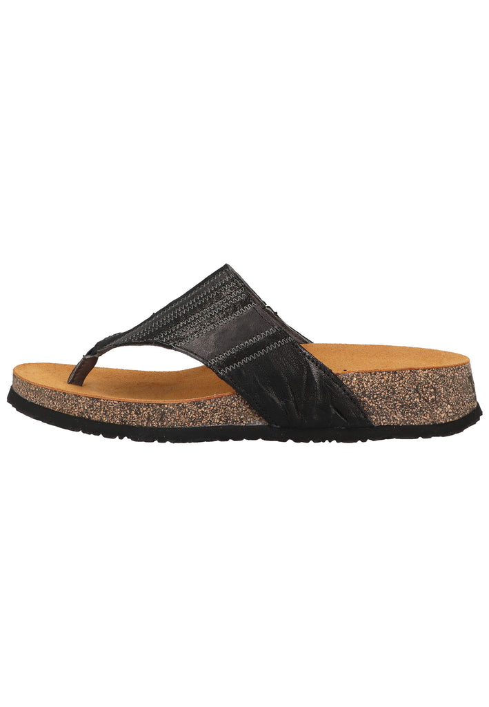 Think! Zehensteg Glattleder Schwarz - surf4shoes