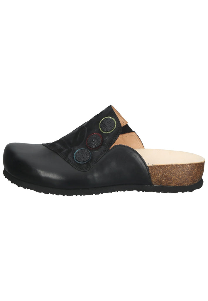 Think! Pantoletten Leder Schwarz - surf4shoes