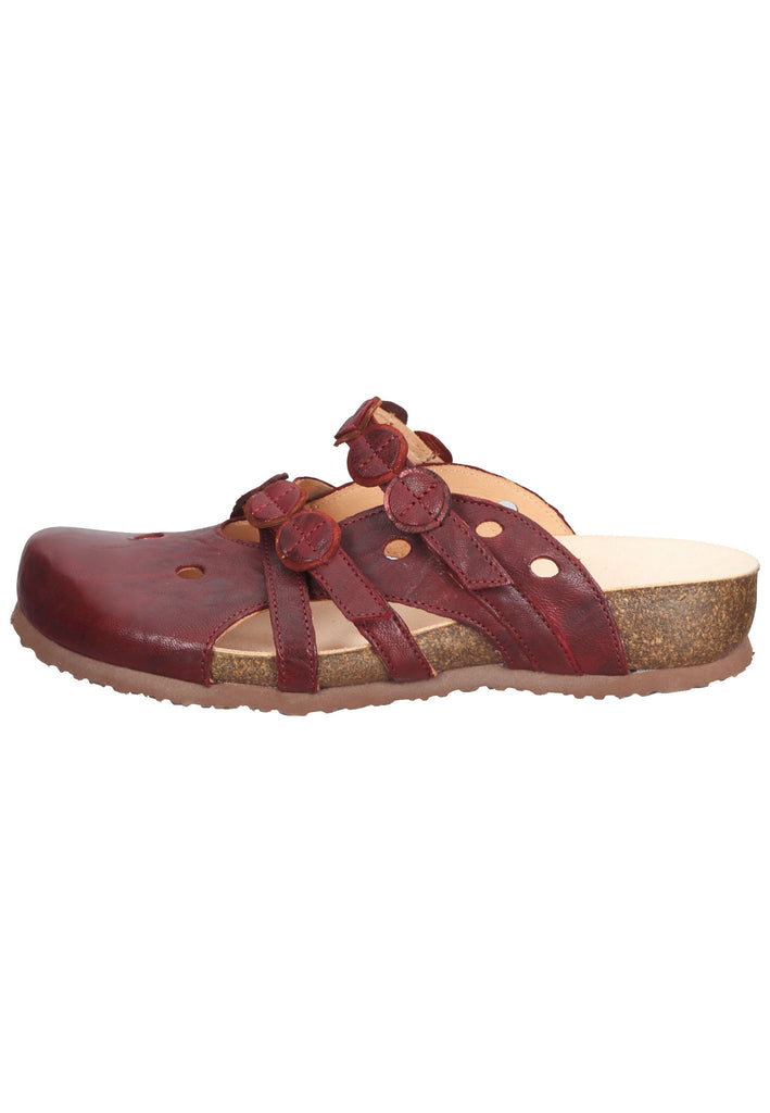 Think! Clogs Nappaleder Dunkelrot - surf4shoes