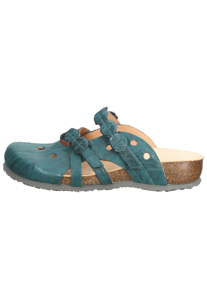 Think! Clogs Nappaleder Petrol - surf4shoes