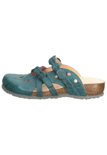 Think! Clogs Nappaleder Petrol - surf4shoes