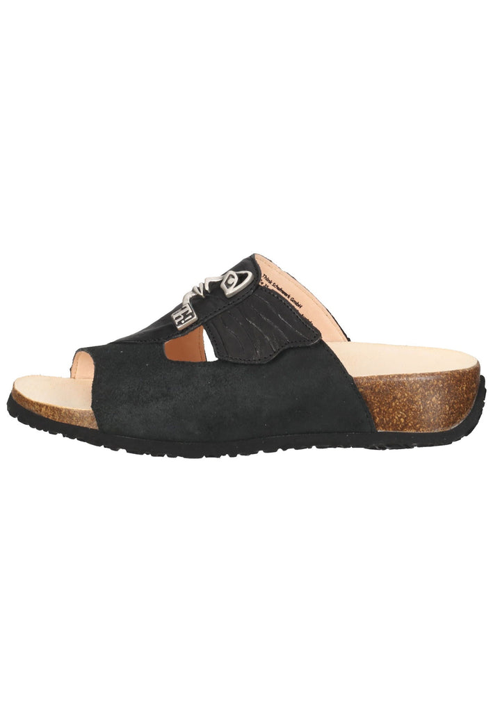 Think! Pantoletten Veloursleder Schwarz - surf4shoes