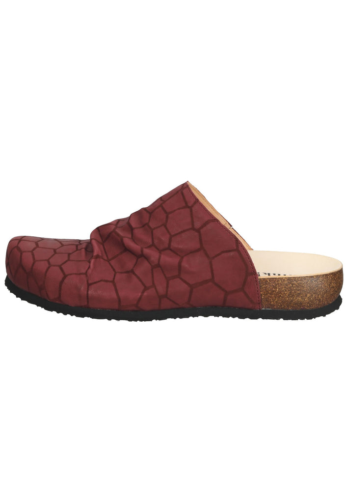 Think! Pantoletten Leder Dunkelrot - surf4shoes