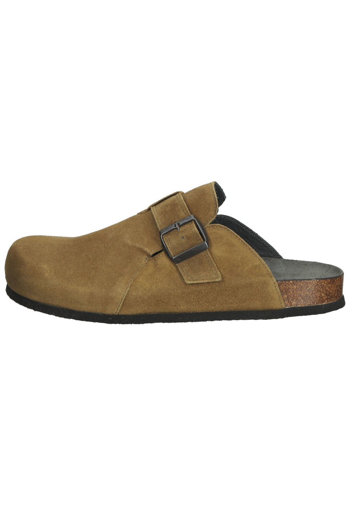 Think! Pantoletten Veloursleder Olive - surf4shoes