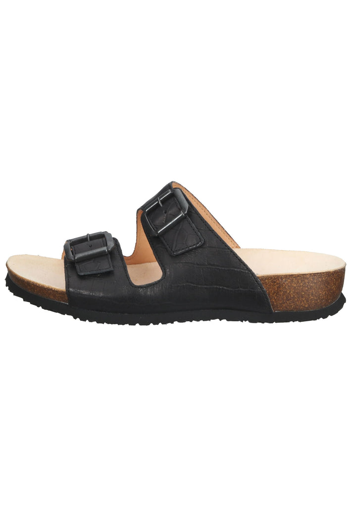 Think! Pantoletten Leder Schwarz - surf4shoes