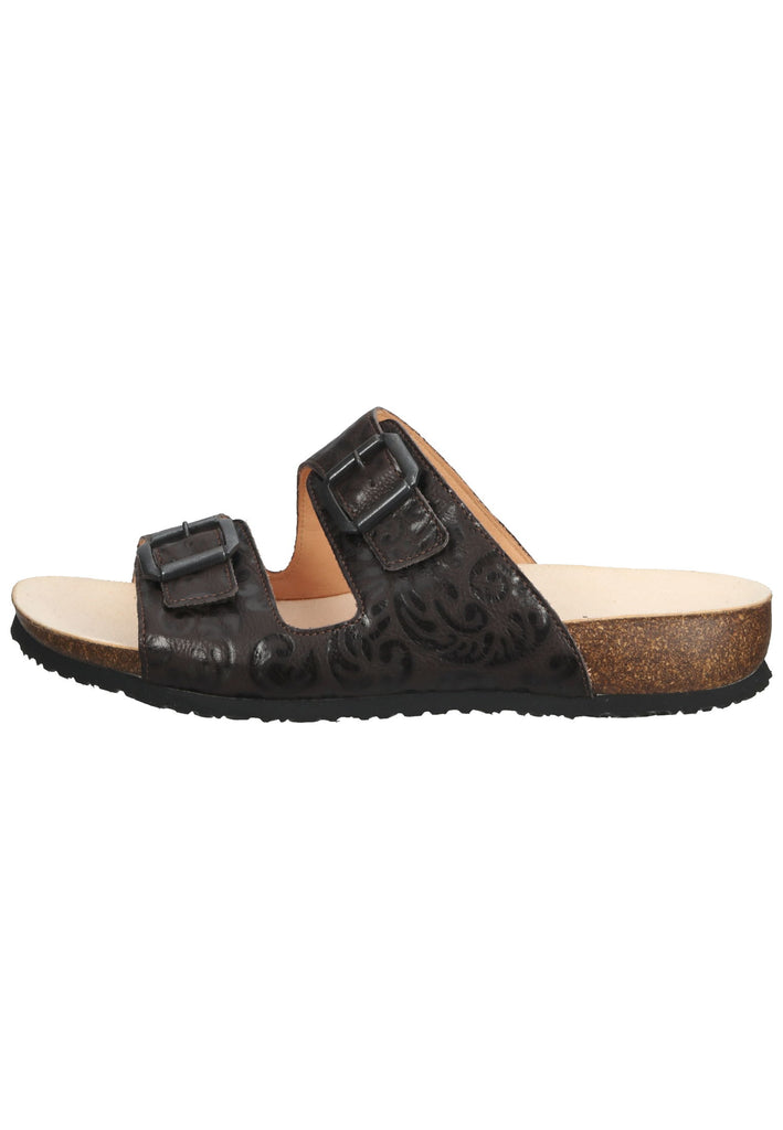 Think! Pantoletten Leder Hellbraun - surf4shoes