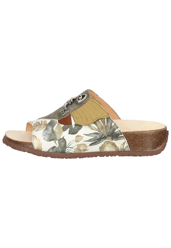 Think! Pantoletten Glattleder Grün - surf4shoes