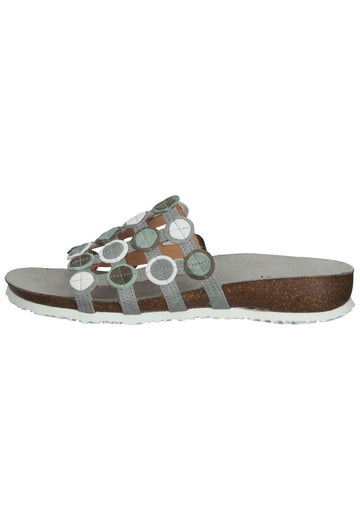 Think! Pantoletten Glattleder Grau - surf4shoes