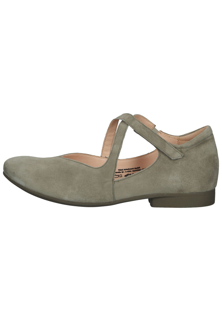 Think! Ballerinas Veloursleder Grün - surf4shoes