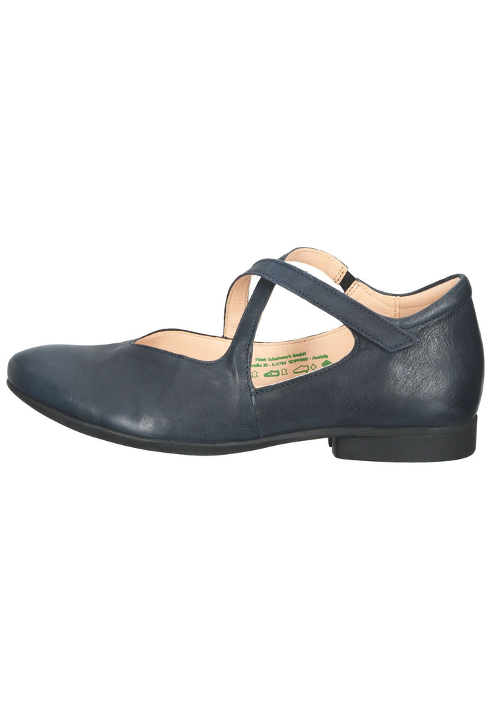 Think! Ballerinas Glattleder Dunkelblau - surf4shoes